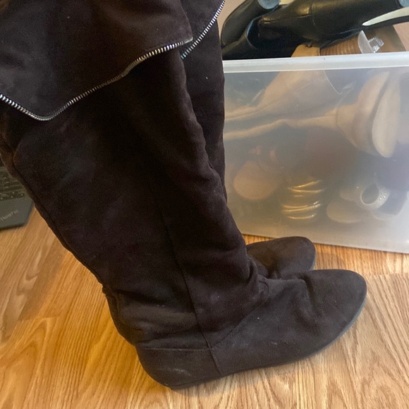 Report Shoes - Report - Brown Suede Faux Zipper Top Boots - Size 12